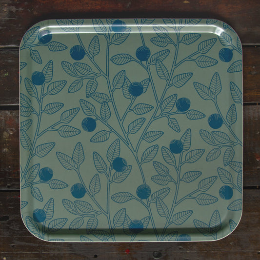Tablett quadratisch  mit blaubeer design