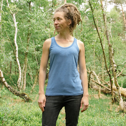 Blaubeer Tank-Top in mid heather blue XL