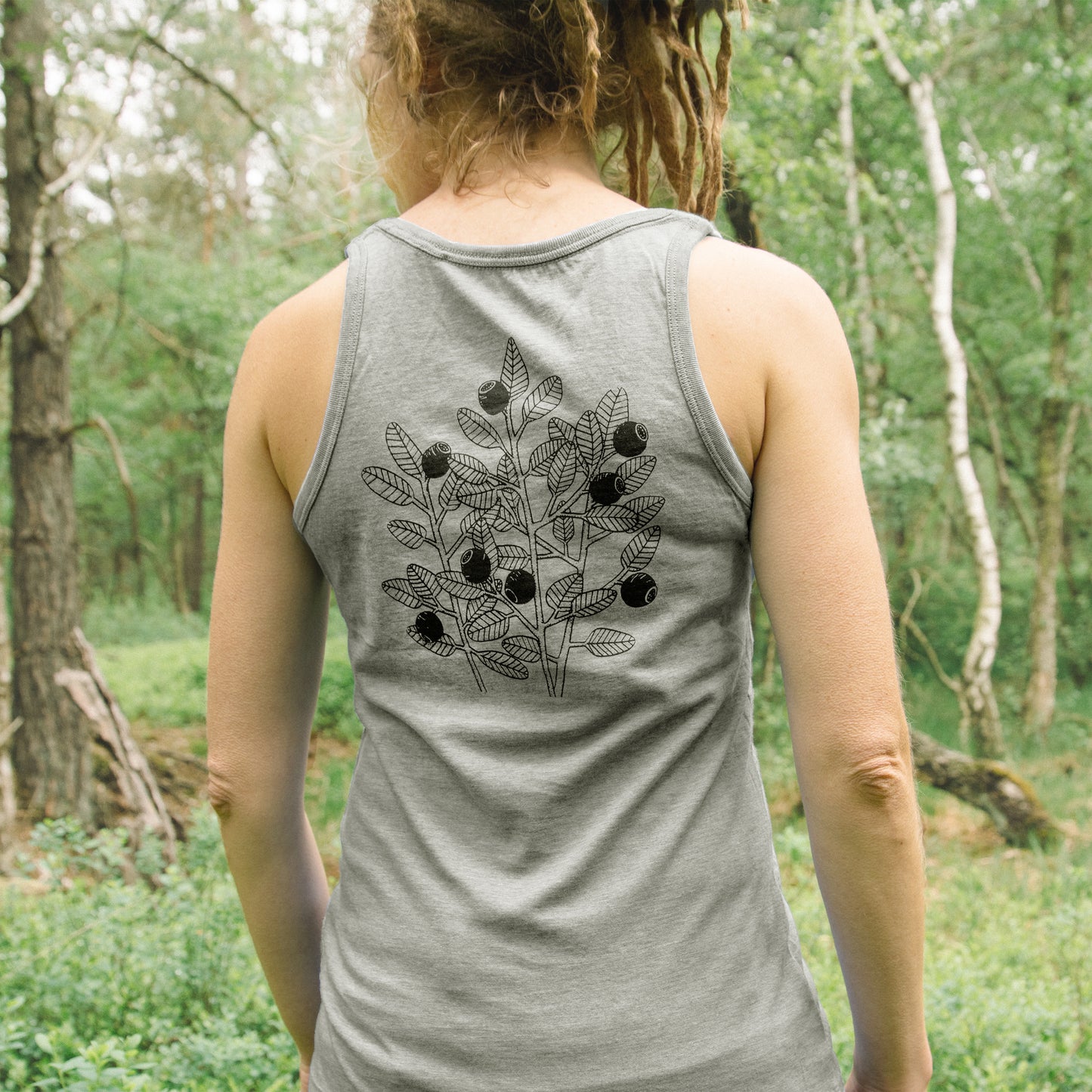 Blaubeer Tank-Top in heather grey S-XL