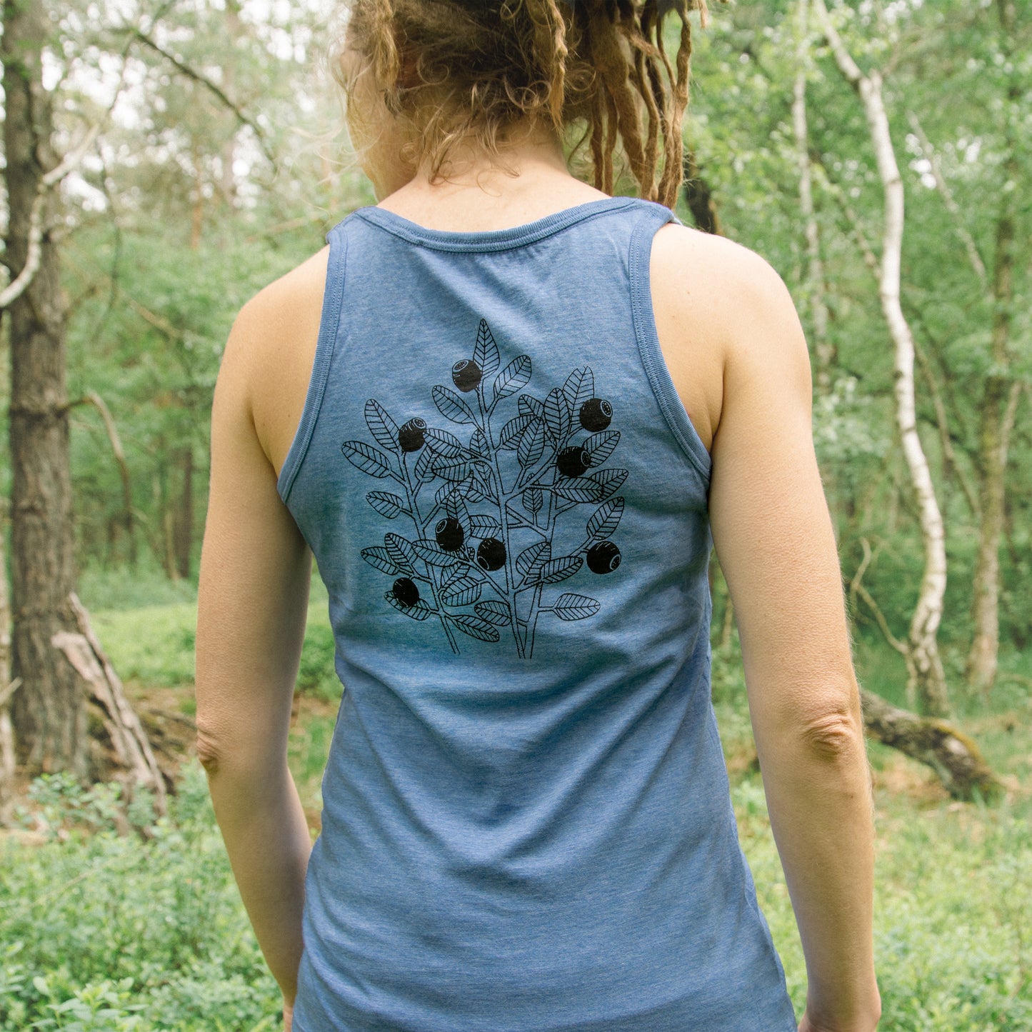 Blaubeer Tank-Top in mid heather blue XL