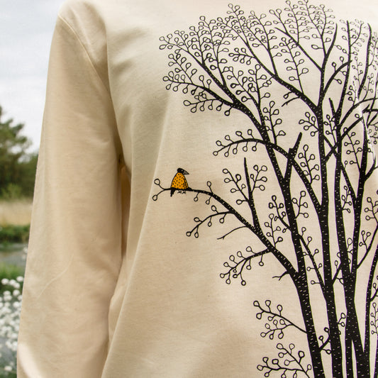 Erle mit Elster Langarmshirt in natural raw XS-XXL