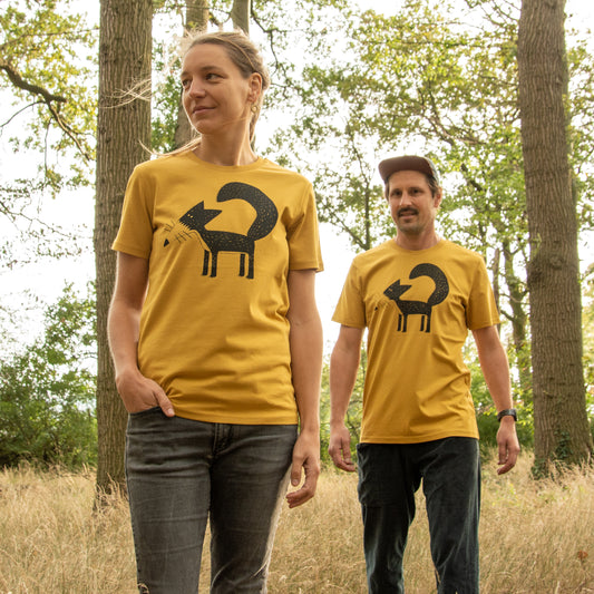 unikat Franzi Fuchs unisex T-Shirt unisex in ochre S