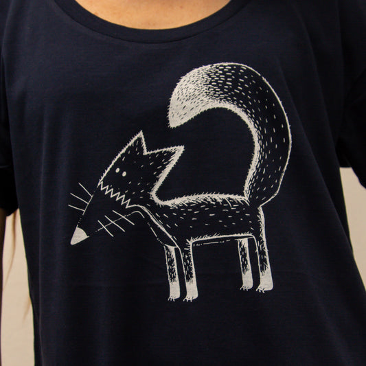 unikat Franzi Fuchs T-Shirt in navy S, M