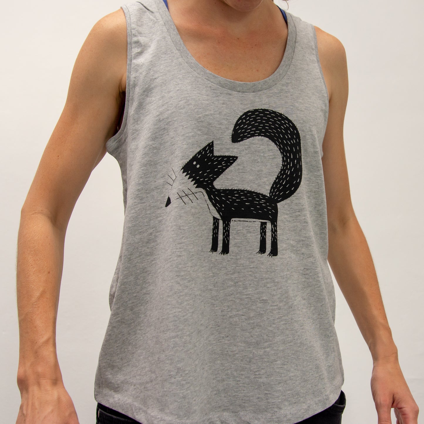 unikat Franzi Fuchs vorne Tank-Top in heather grey S