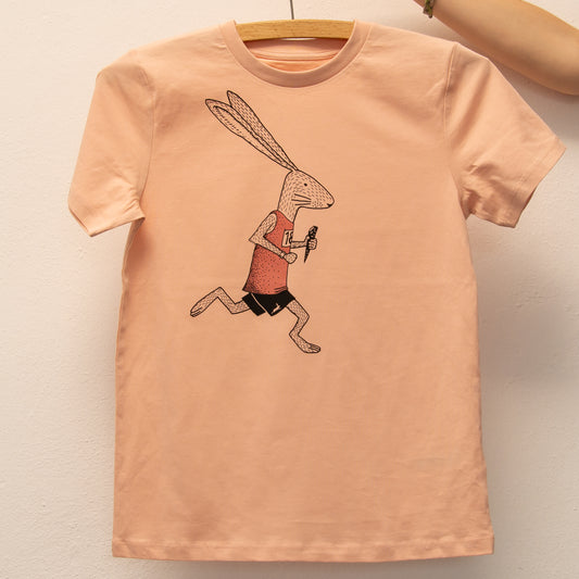 unikat Laufhase T-Shirt in Fraiche Peche 134/140
