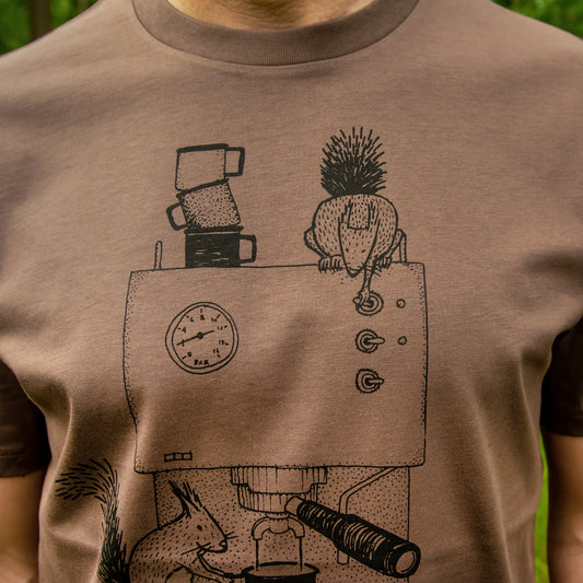 Kaffee-Hörnchen T-Shirt in mocha XS-XXL