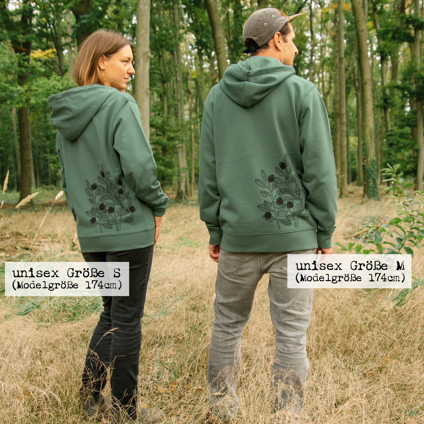 Blaubeer Kapuzenjacke unisex in green bay XXS-XXL