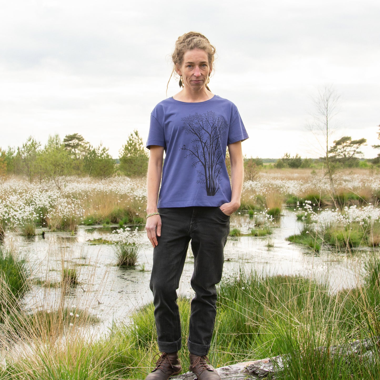 Erle mit Elster T-Shirt in dusk XS- XXL