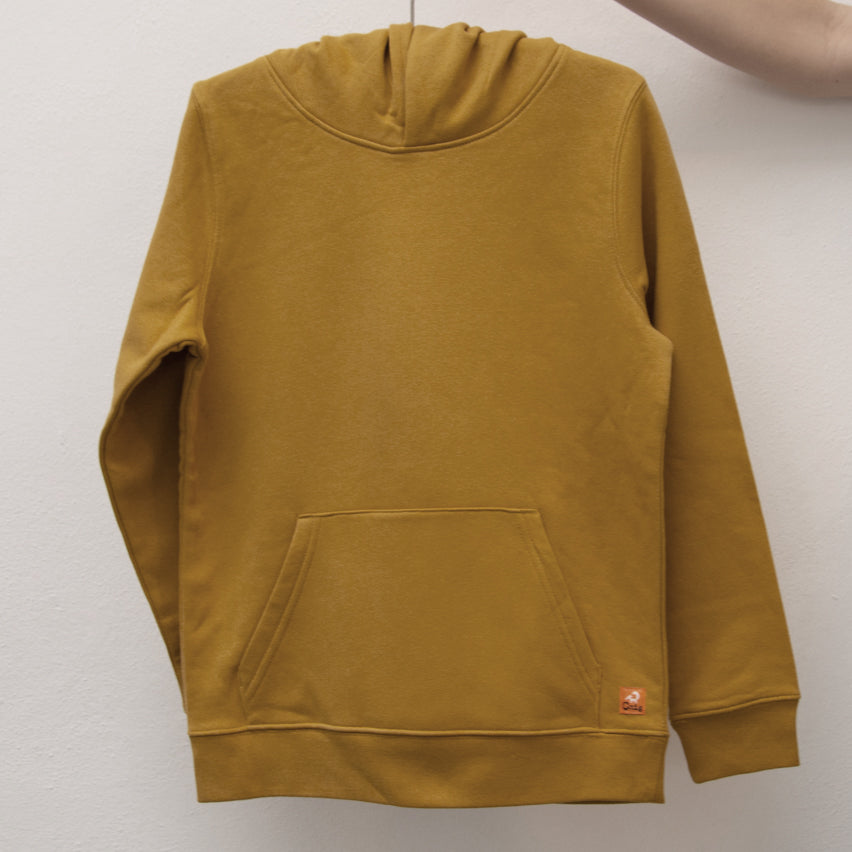 kleinserie Tanne hoodie in ochre 134/140, 152/158