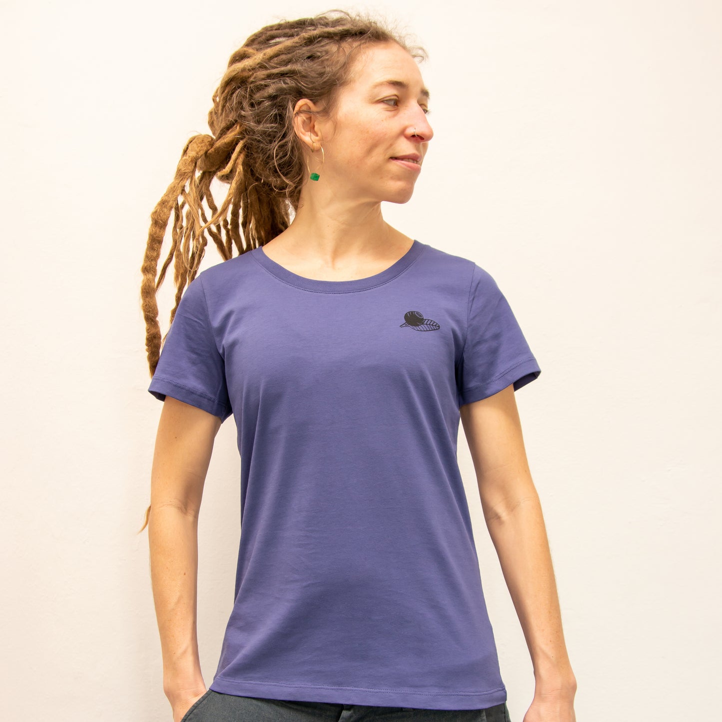 Basic Unique - 2er Pack Damen T-Shirts Blaubeere & Libelle