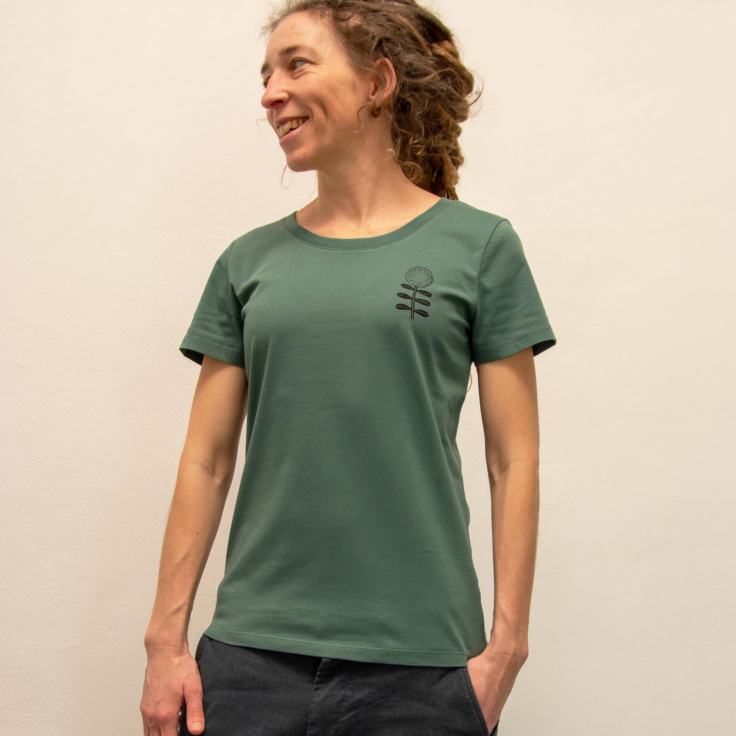 Basic Unique - 2er Pack Damen T-Shirts Blume & Libelle
