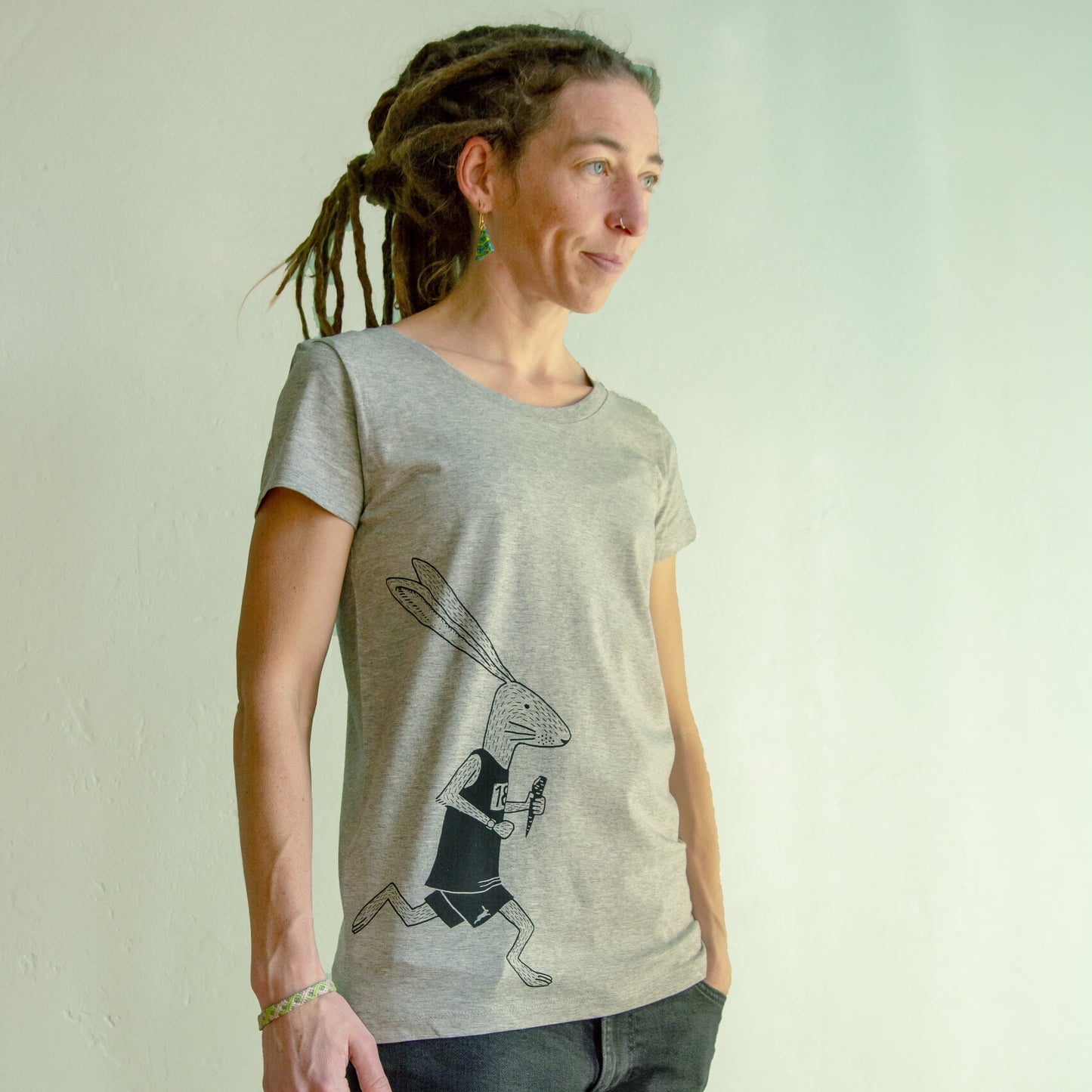 Laufhase T-Shirt in heather grey