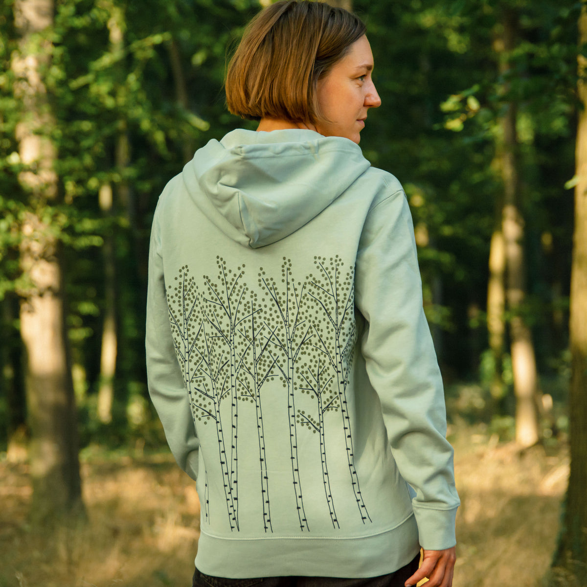 Birken Kapuzenjacke unisex in aloe XS-XXL