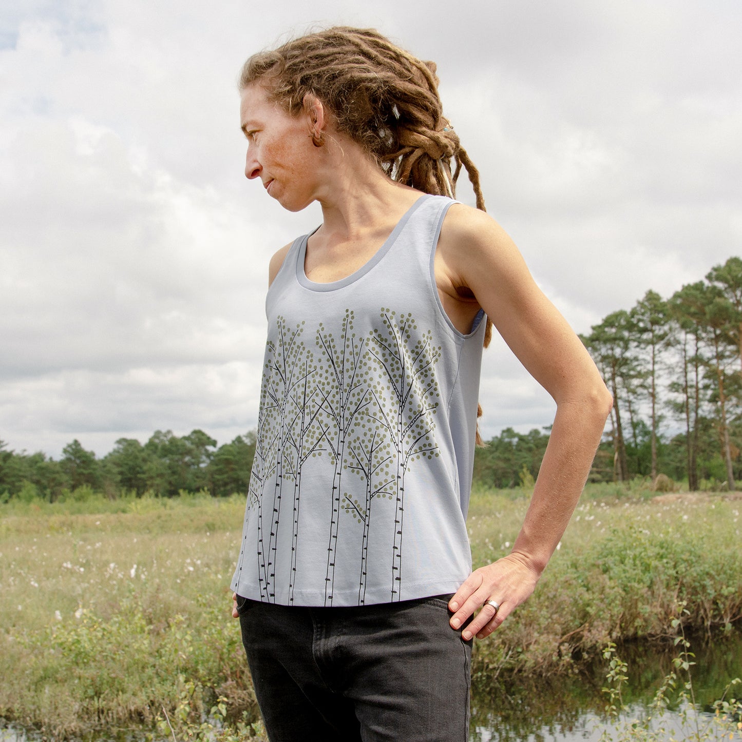 Birken Tank-Top in serene blue XS-XXL