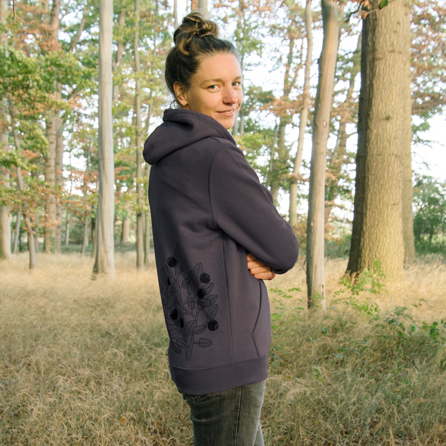 B-Ware Blaubeer Hoodie unisex in india ink grey L