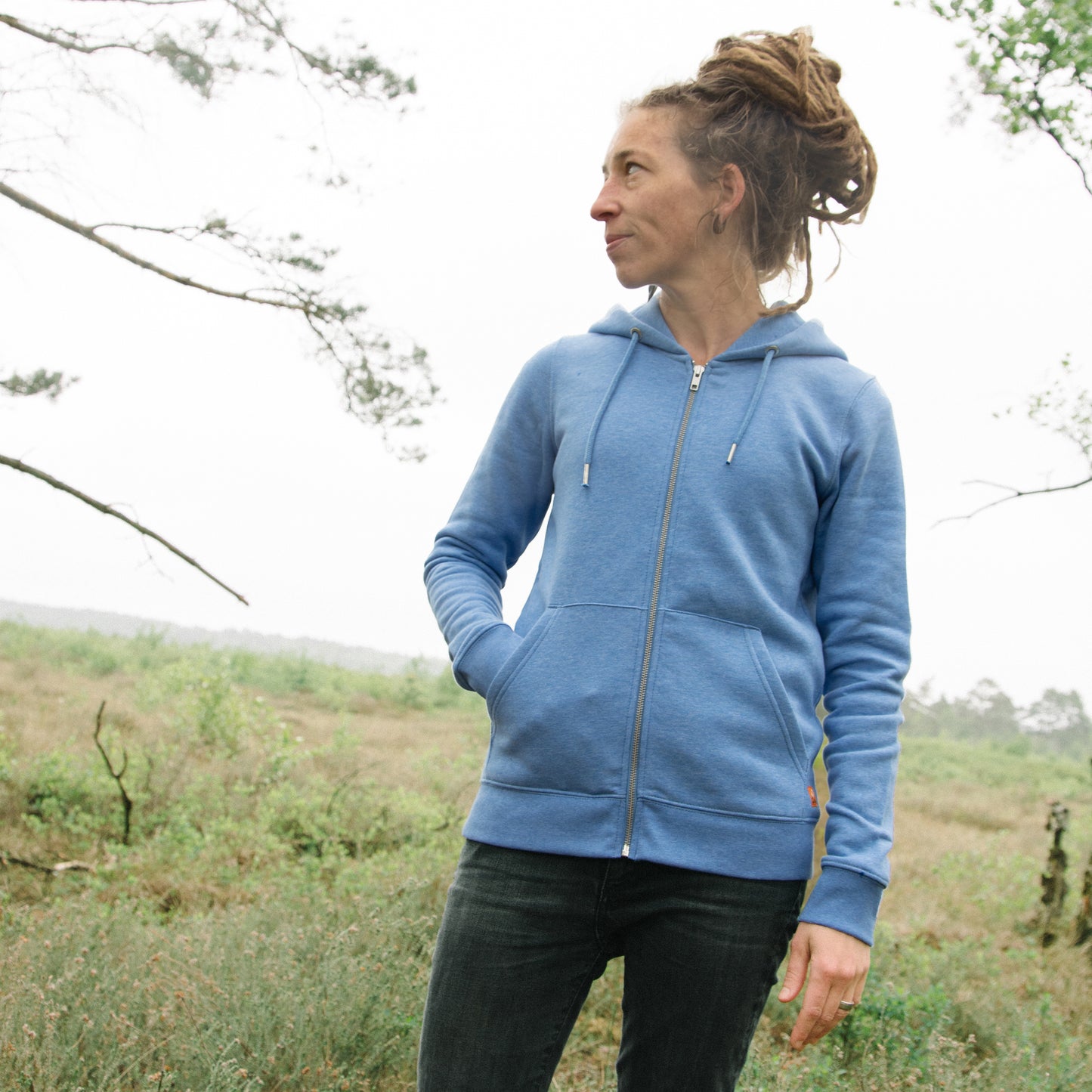 Tanne Kapuzenjacke in mid heather blue S, M