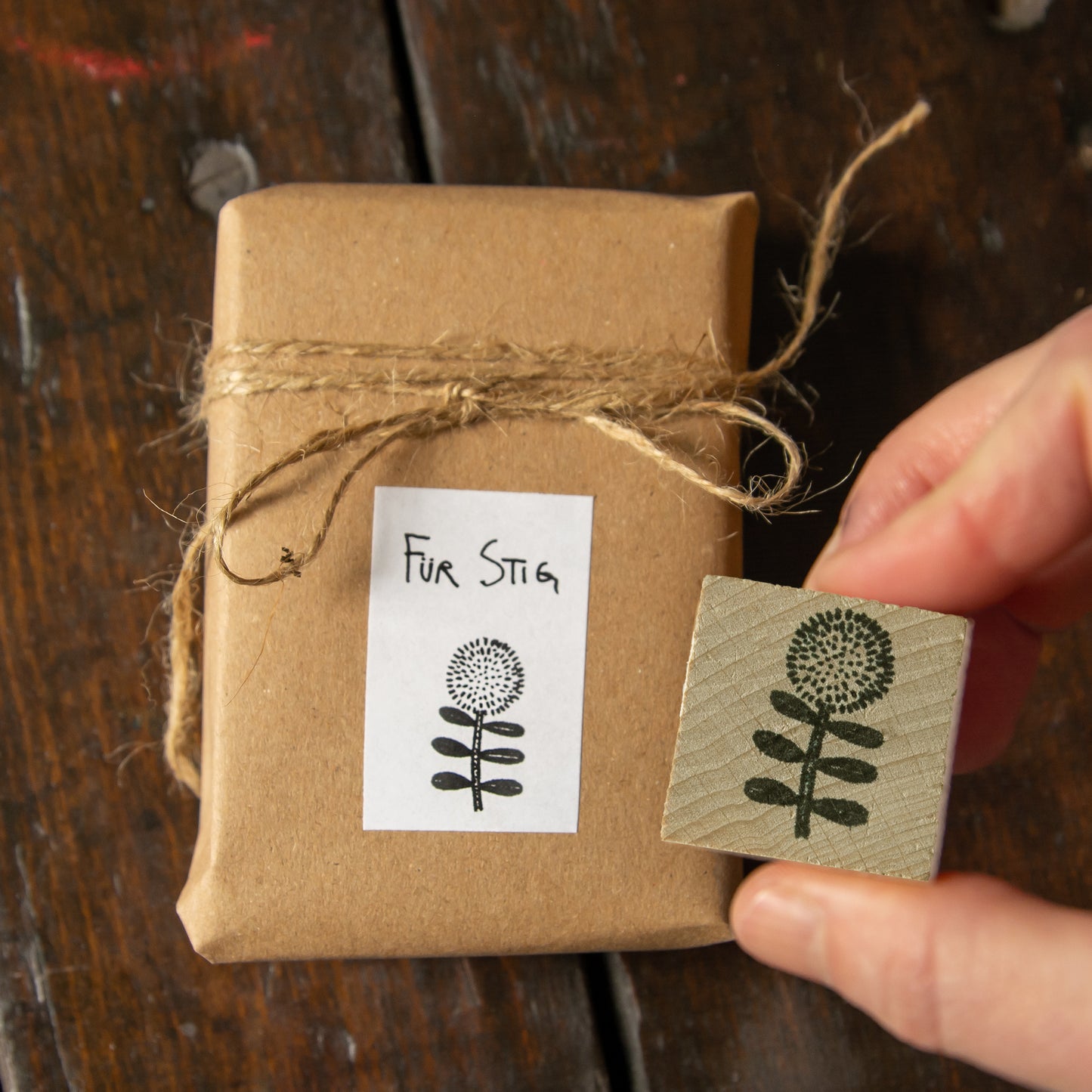 Stempel 5er-Set aus Buchenholz