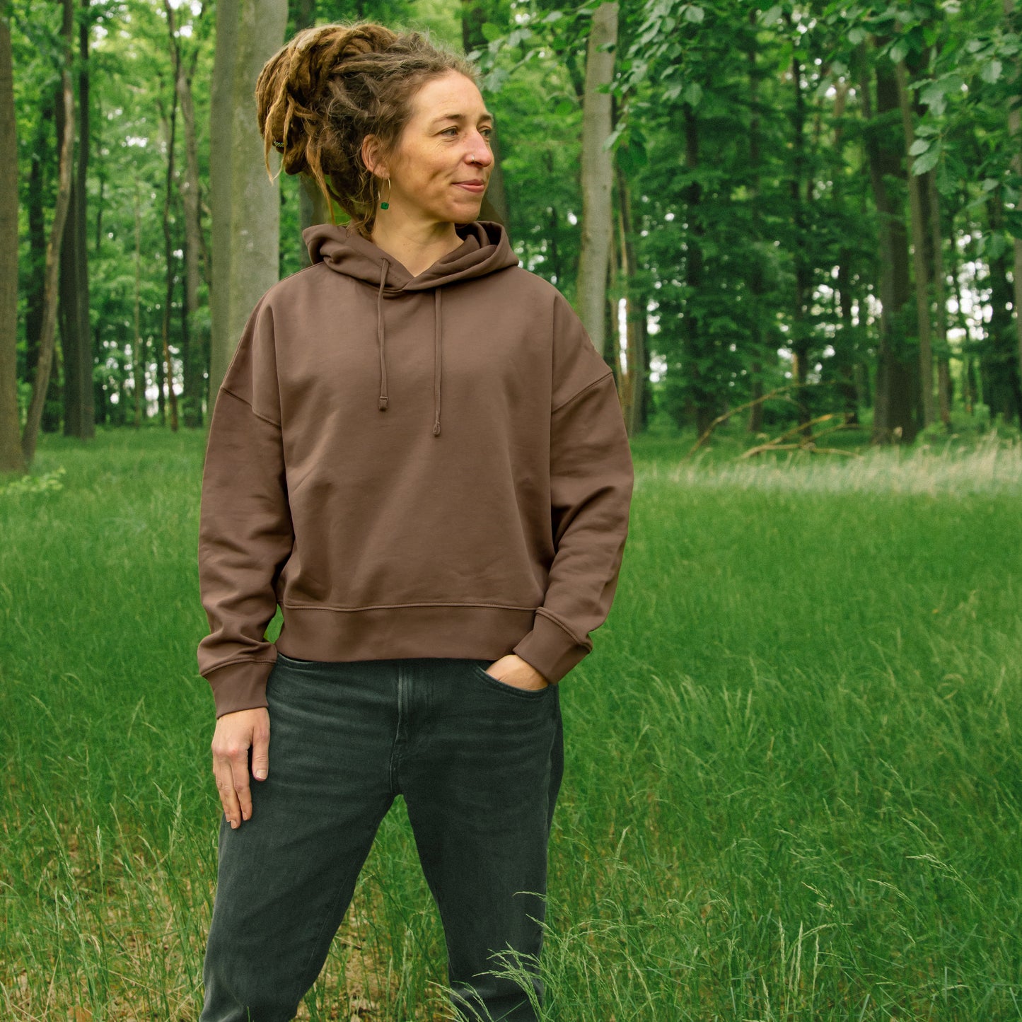 Kaffee-Hörnchen Hoodie in mocha XS-XXL