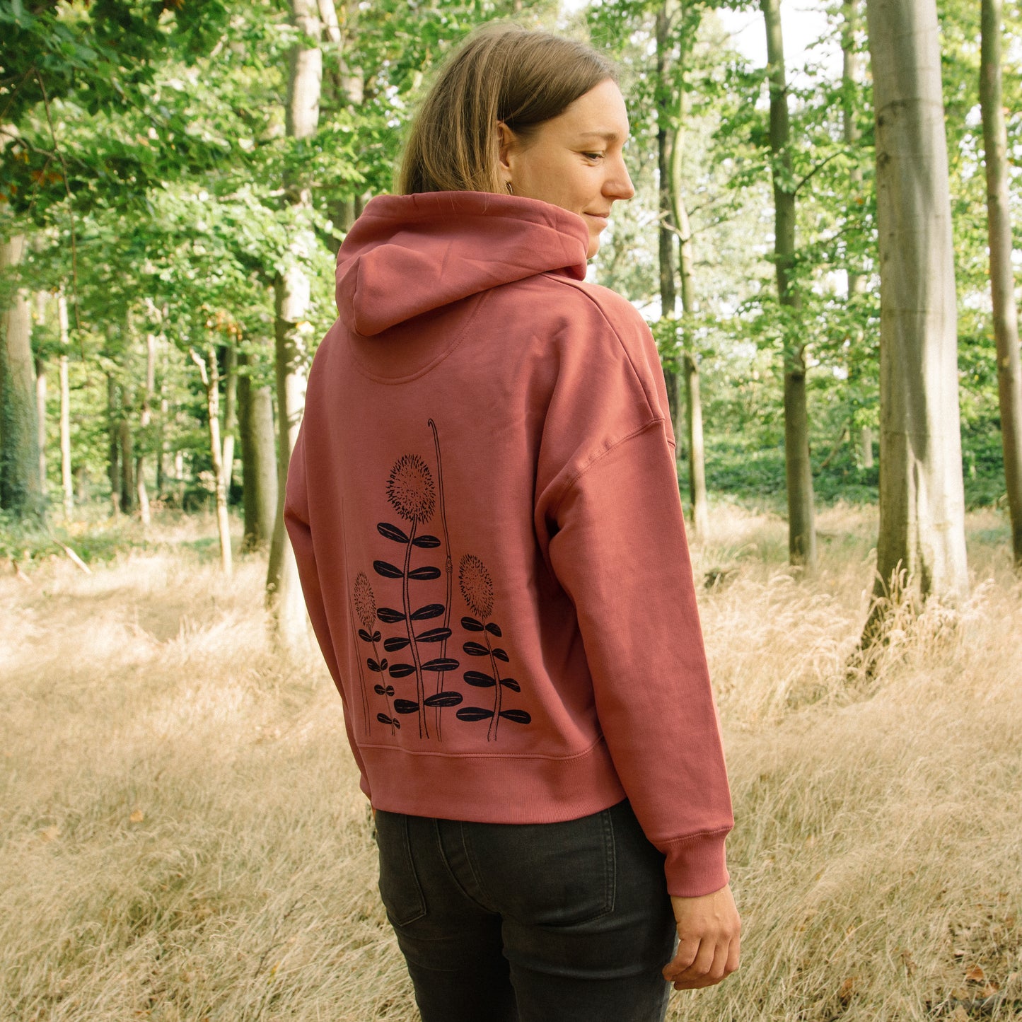 Waldblumen Hoodie in heritage brown XS-XXL