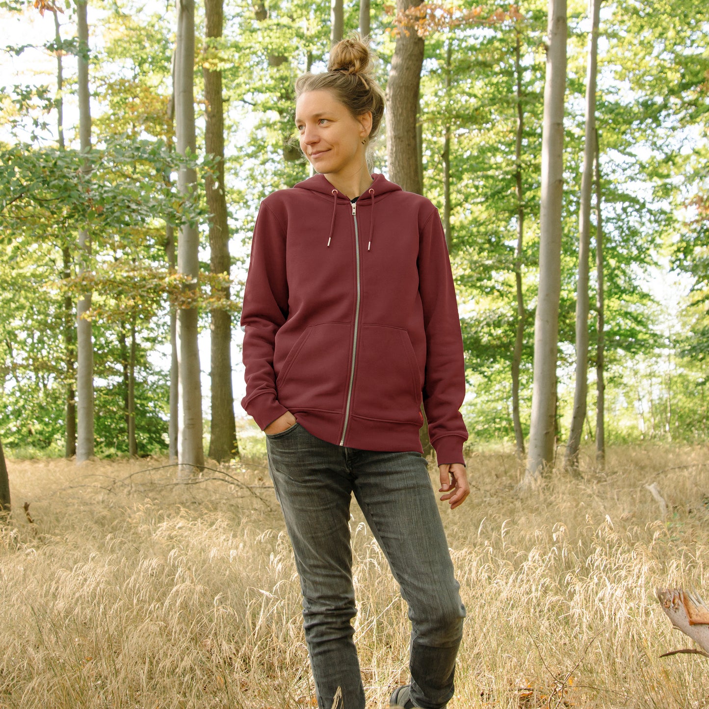 Franzi Fuchs Kapuzenjacke unisex in burgundy XXS-XXL