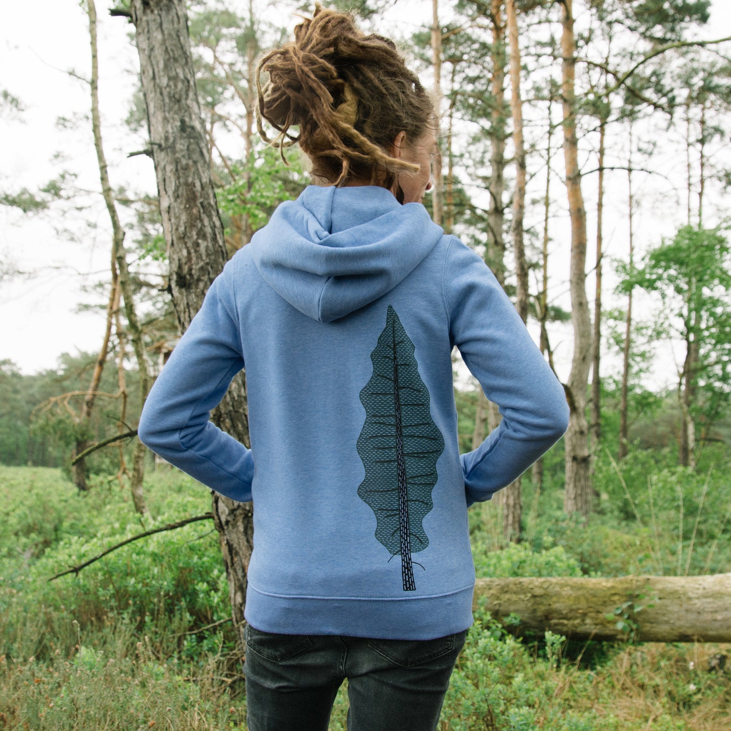 Tanne Kapuzenjacke in mid heather blue S, M