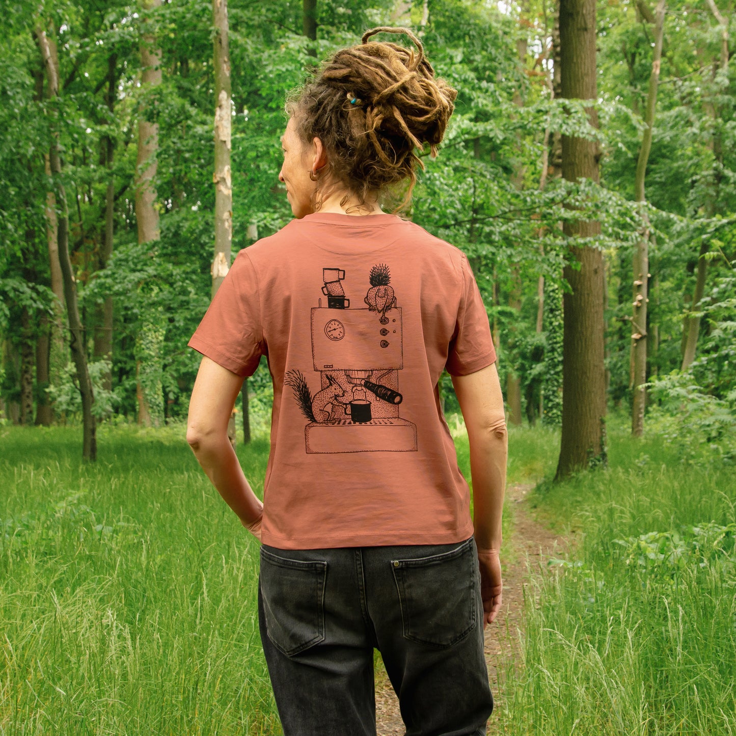 B-Ware Kaffee-Hörnchen T-Shirt in heritage brown S