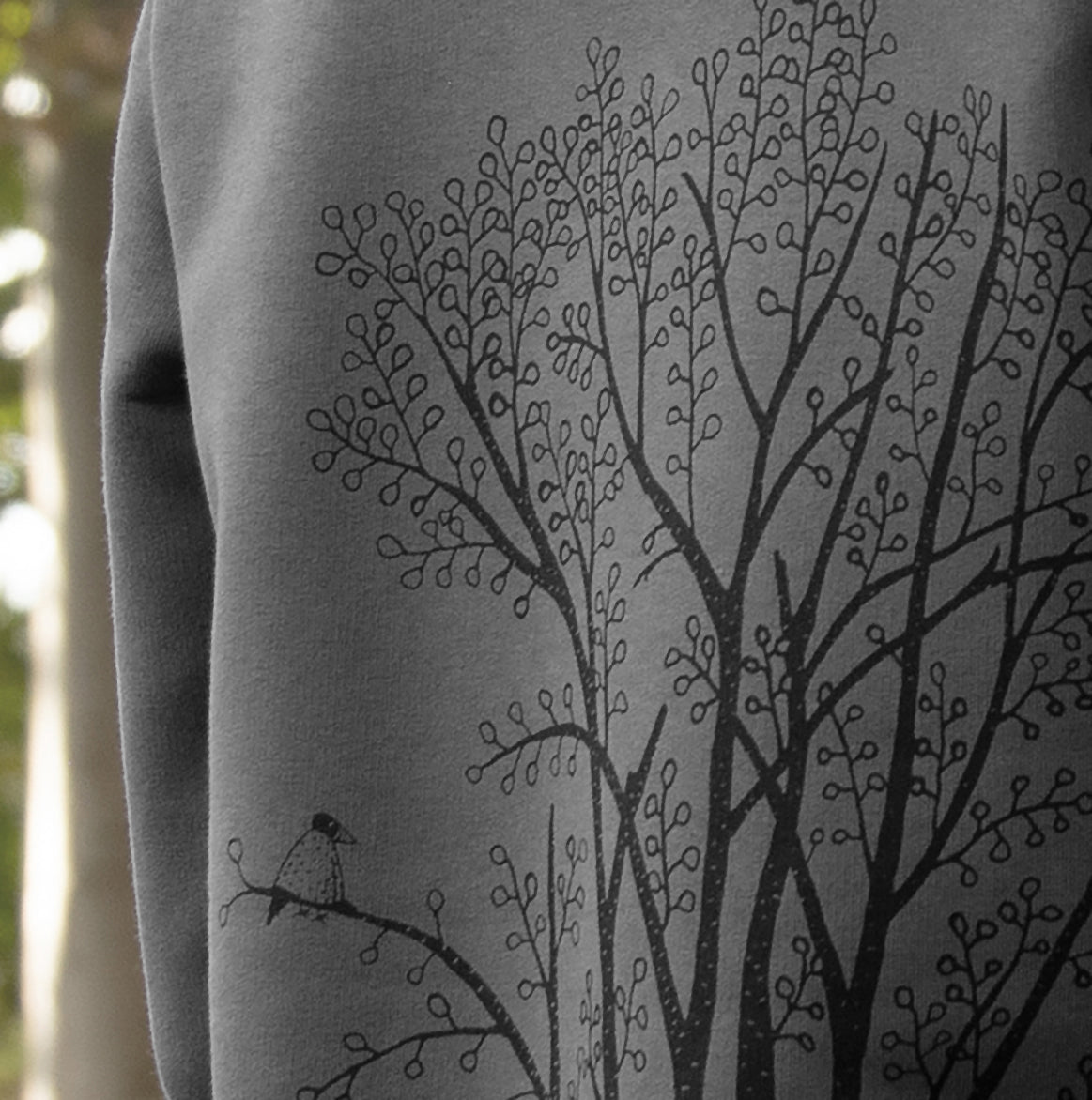 Erle mit Elster Kapuzenjacke unisex in anthracite XXS-XXL