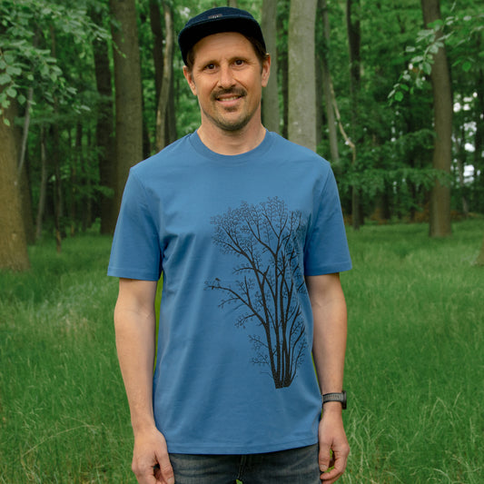 Erle mit Elster T-Shirt in mindful blue XS-XXL