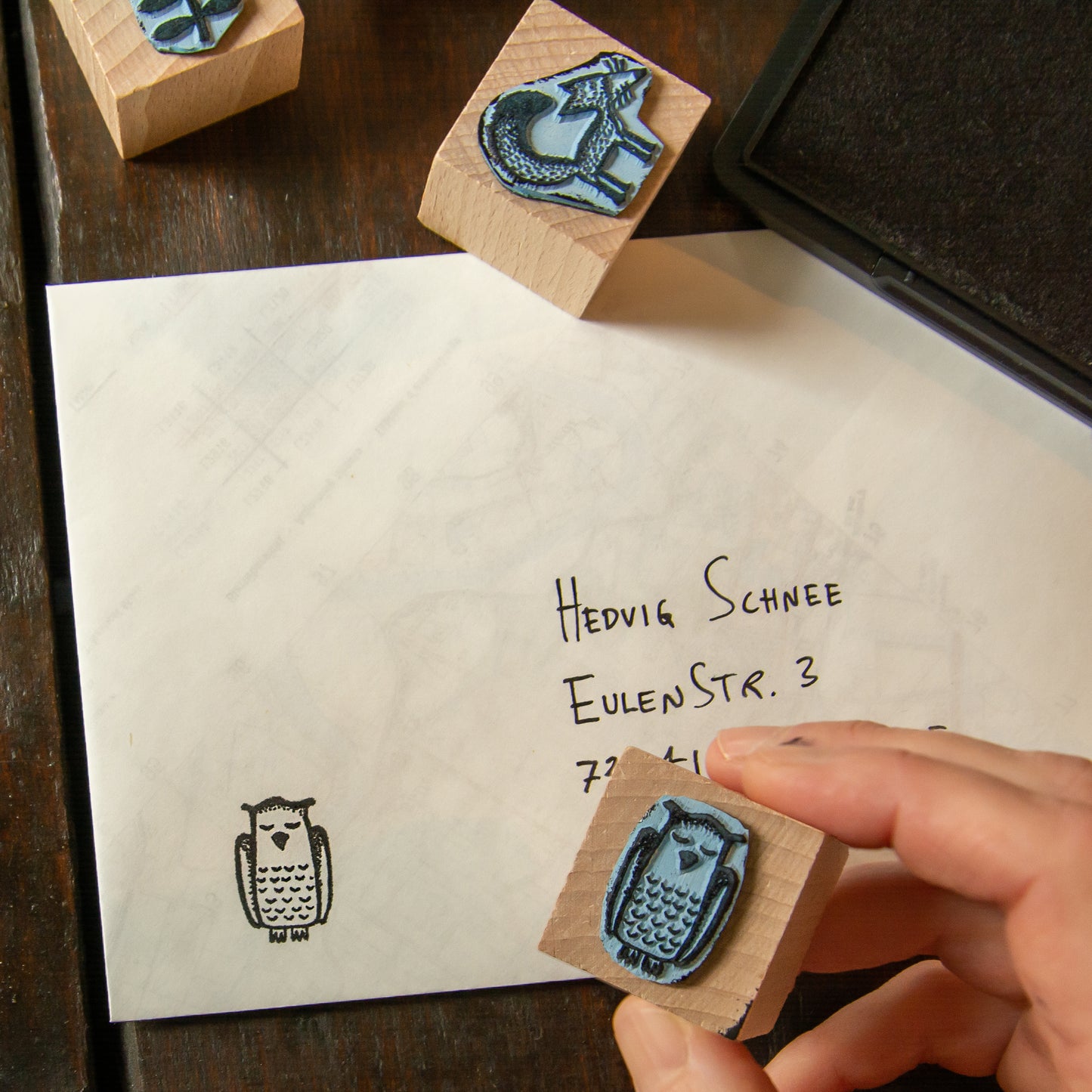 Stempel 5er-Set aus Buchenholz