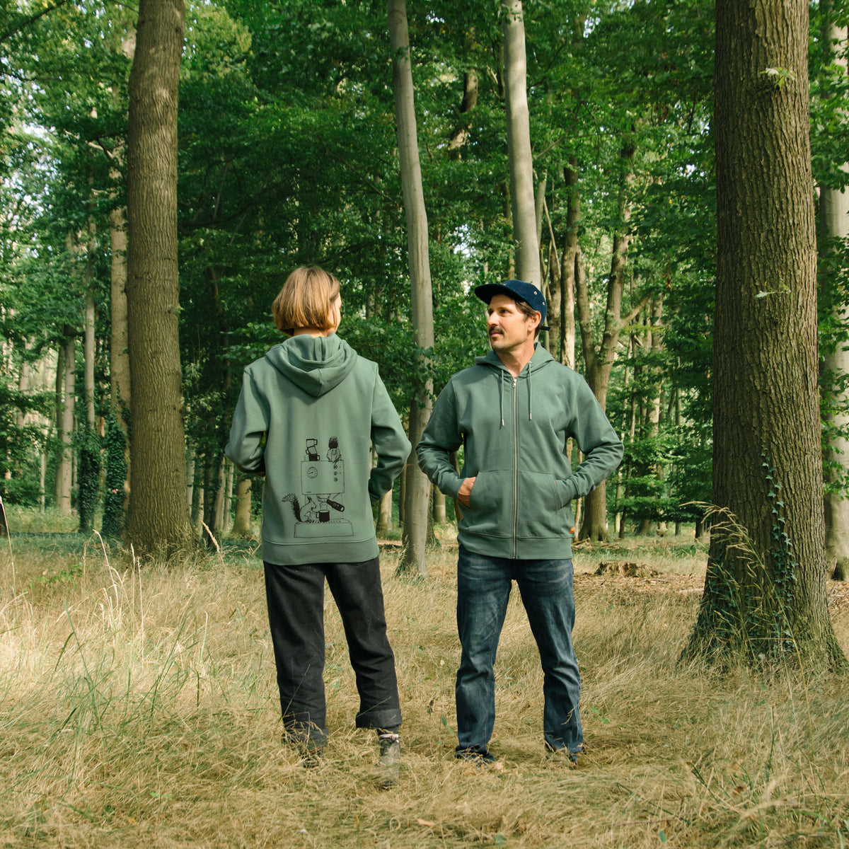 Kaffeehörnchen Kapuzenjacke unisex in gren bay XXS-XXL
