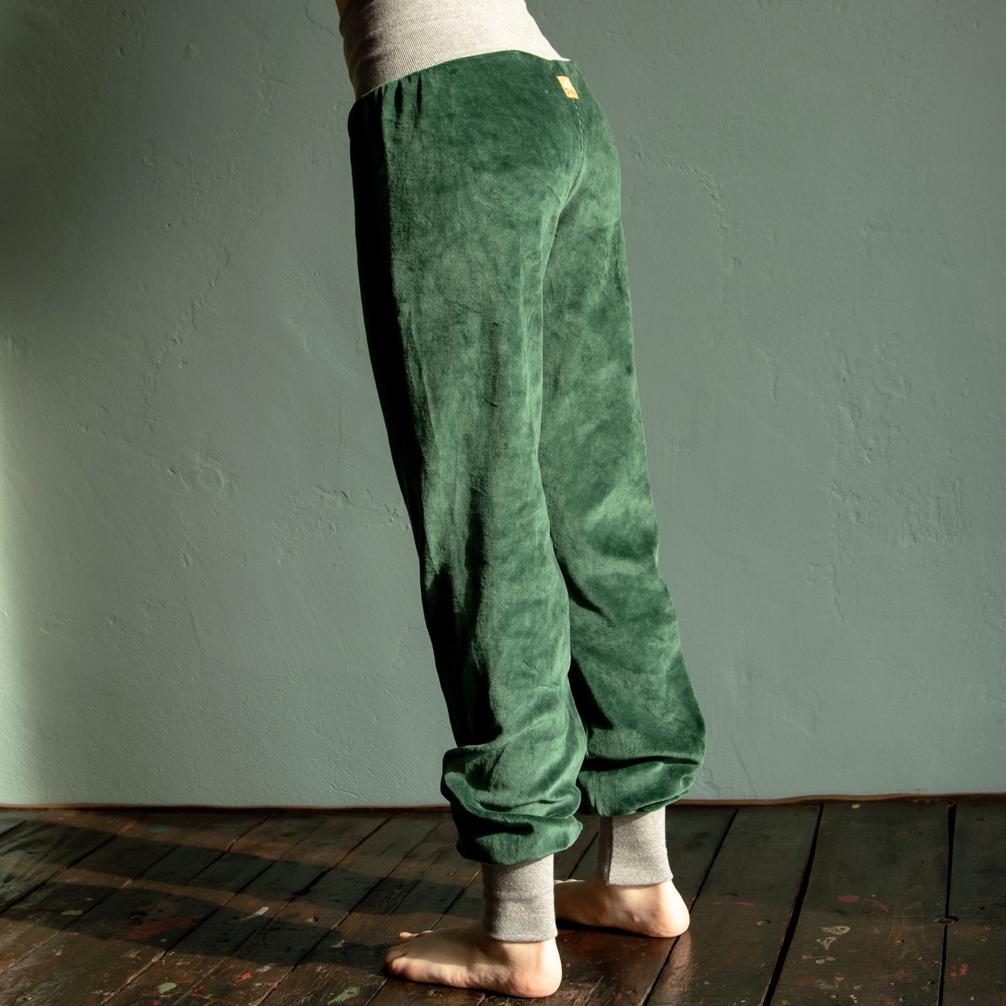 Kinder Nickihose in bottle green / heather grey 110