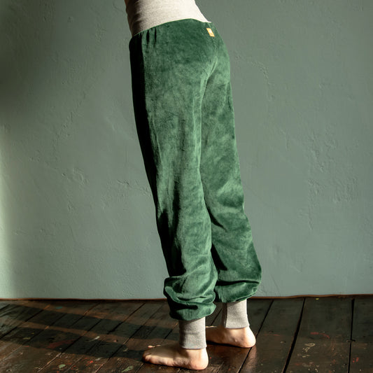 Kinder Nickihose in bottle green / heather grey 110