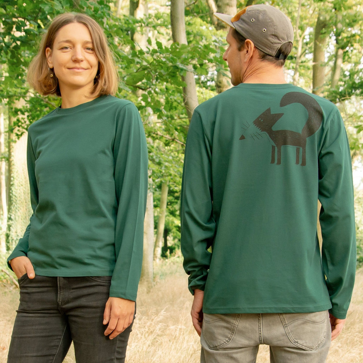 Franzi Fuchs Langarmshirt unisex in glazed green XXS-XXL