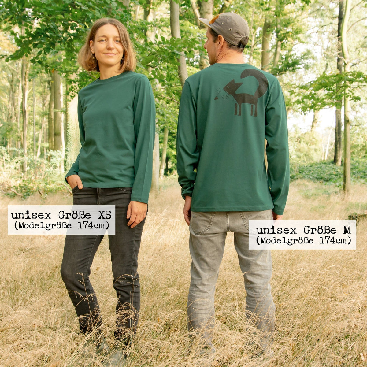 Franzi Fuchs Langarmshirt unisex in glazed green XXS-XXL