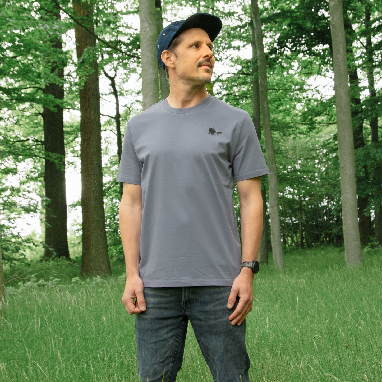 Blaubeere T-Shirt in blue grey XS-XXL