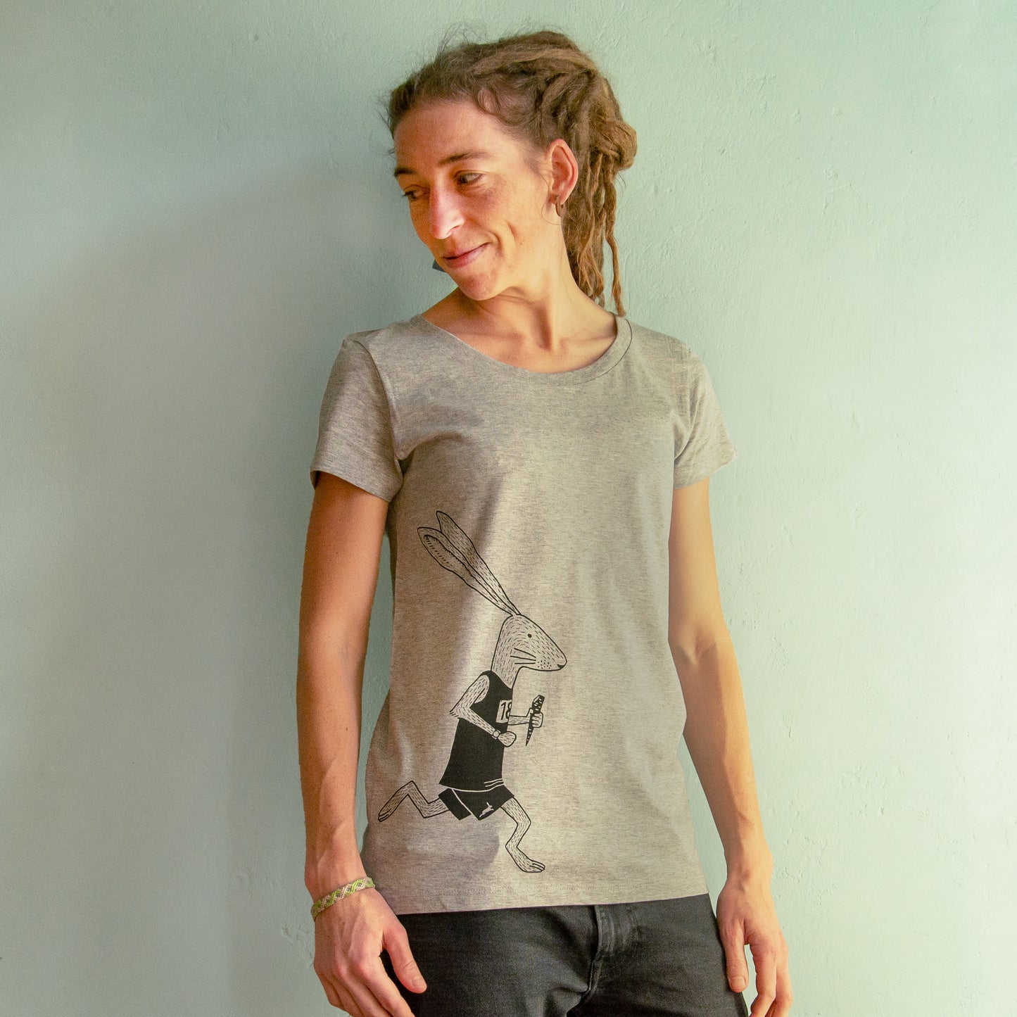 Laufhase T-Shirt in heather grey