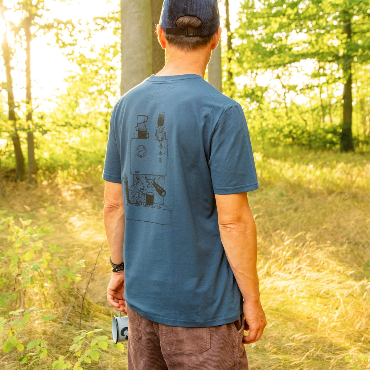 Kaffee T-Shirt Herren in Dark Teal aus Bio-Baumwolle