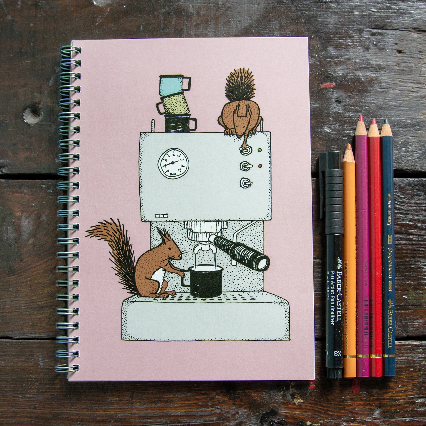 Notizblock Kaffeehörnchen A5
