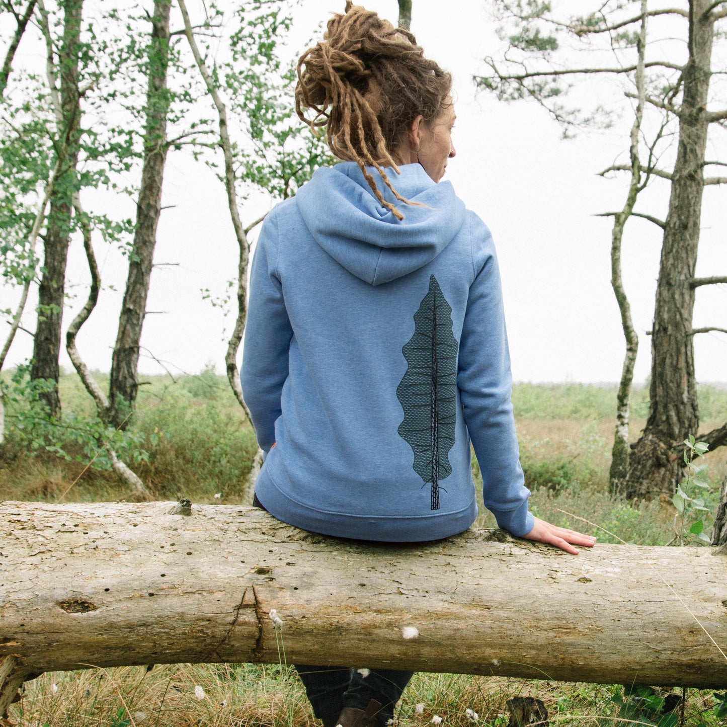 Tanne Kapuzenjacke in mid heather blue S, M