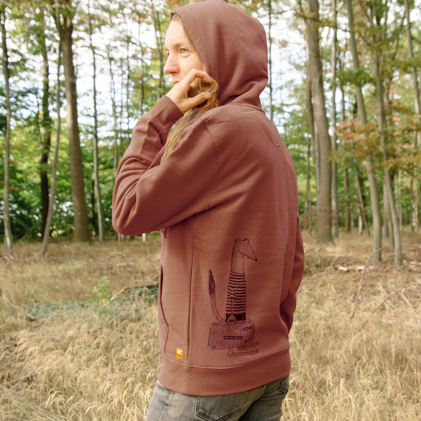 Reisewiesel Hoodie unisex in heritage brown XXS-XXL