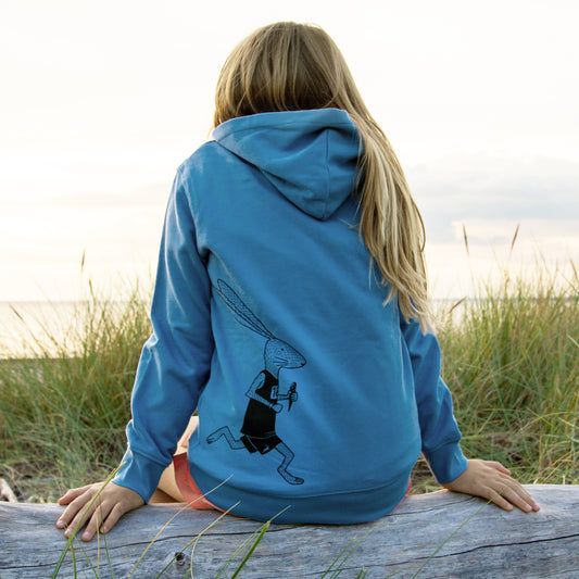 Laufhase hoodie in bright blue
