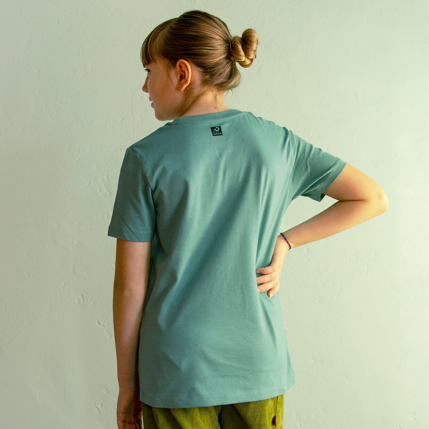 Laufhase T-Shirt in teal monstera