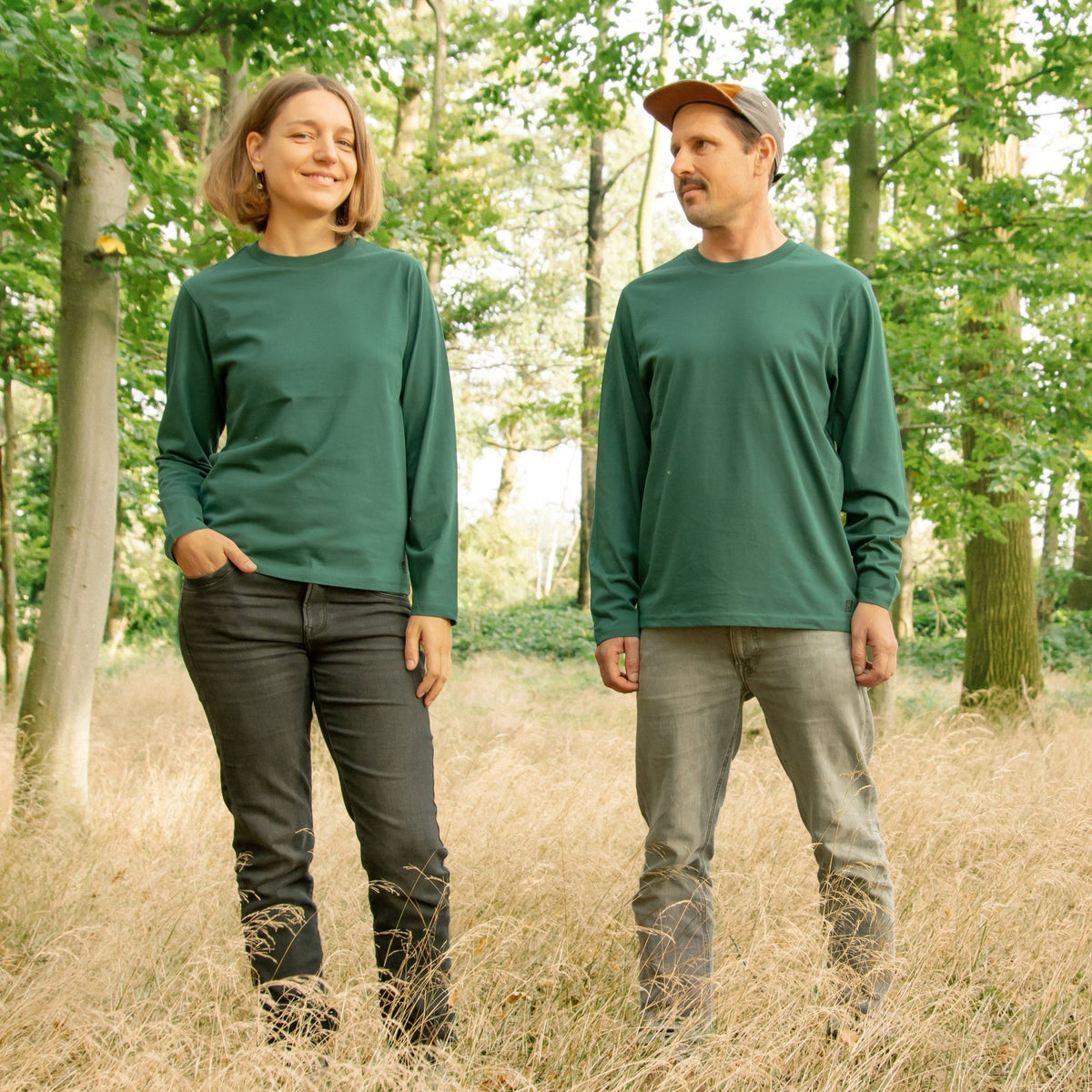 Franzi Fuchs Langarmshirt unisex in glazed green XXS-XXL