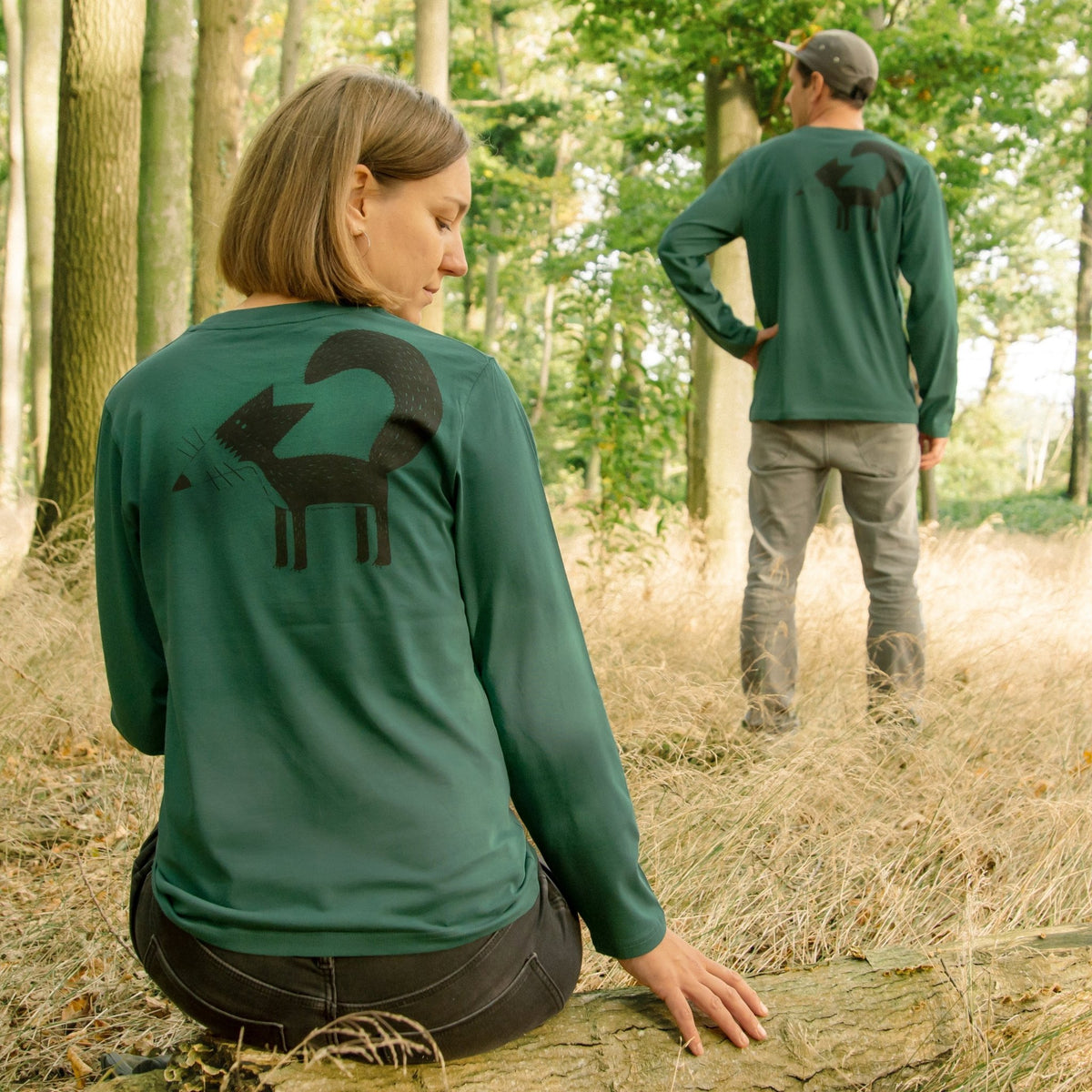 Franzi Fuchs Langarmshirt unisex in glazed green XXS-XXL