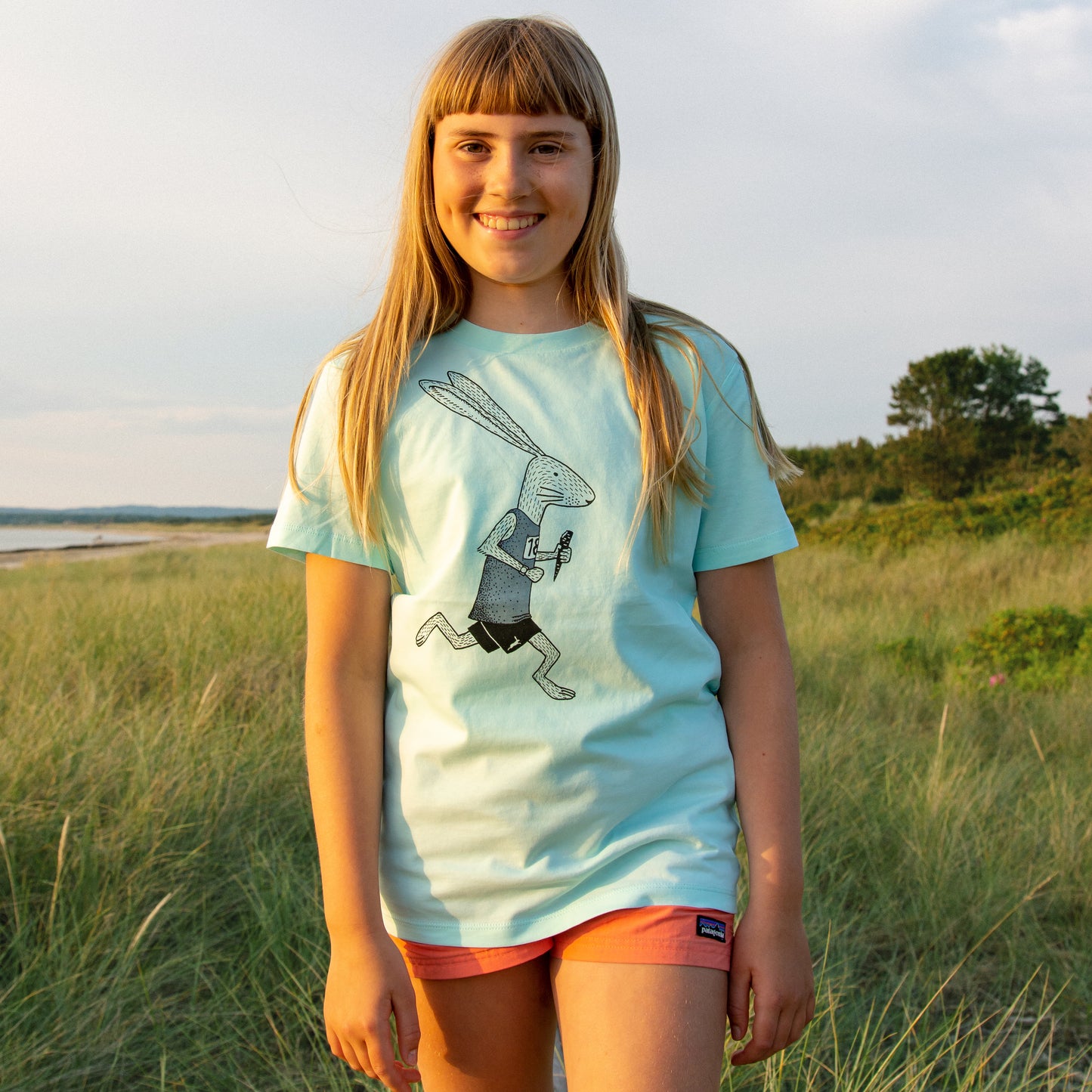 Laufhase T-Shirt in caribbean blue