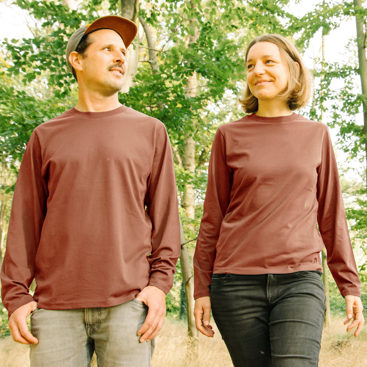 Franzi Fuchs Langarmshirt unisex in heritage brown XXS-XXL