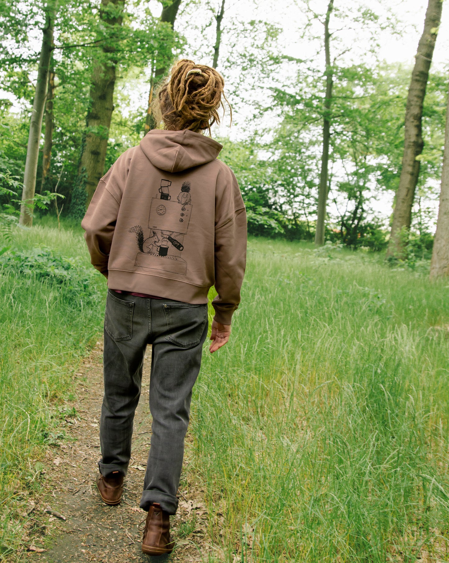 Kaffee-Hörnchen Hoodie in mocha XS-XXL