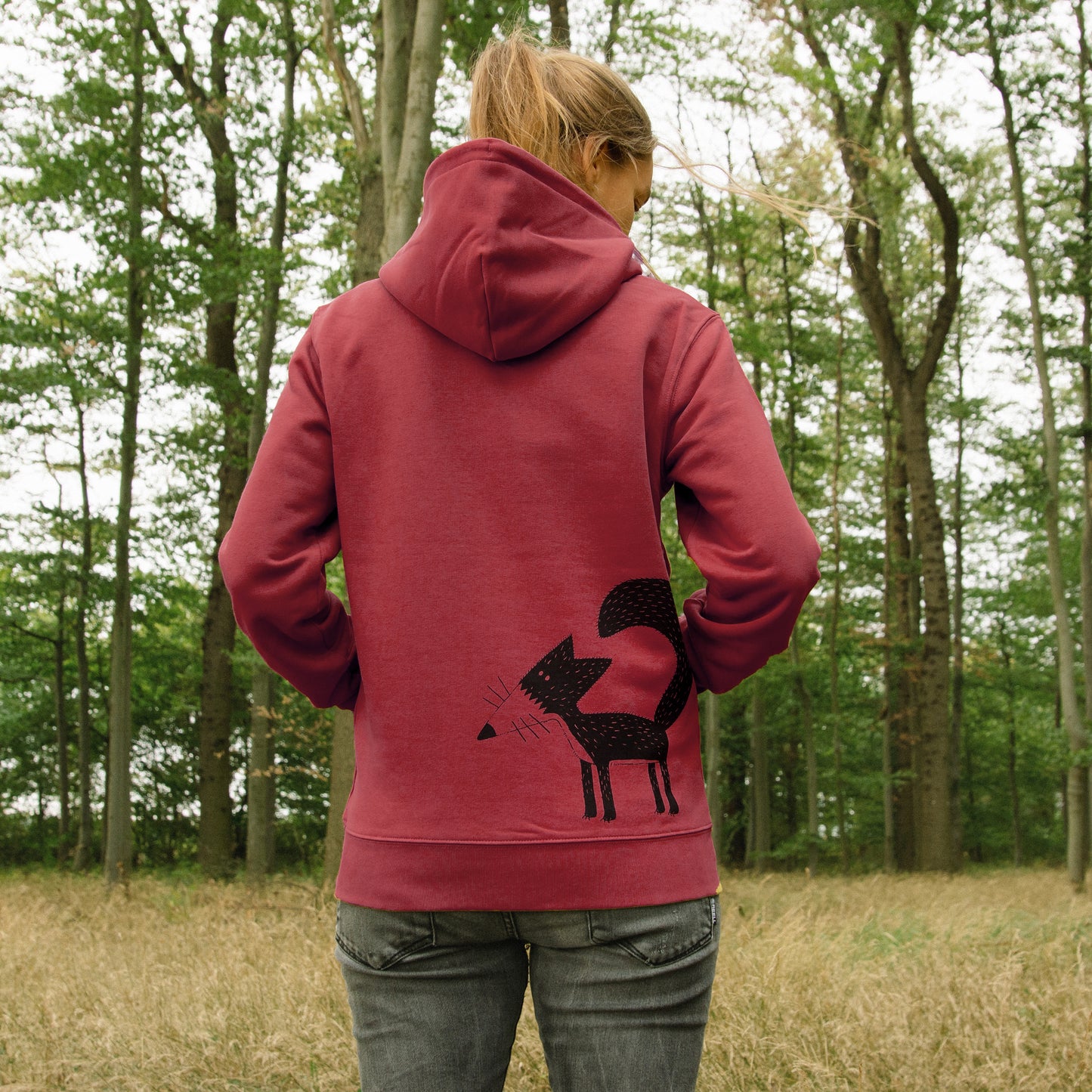 Fuchs Hoodie unisex in red earth XS-XL