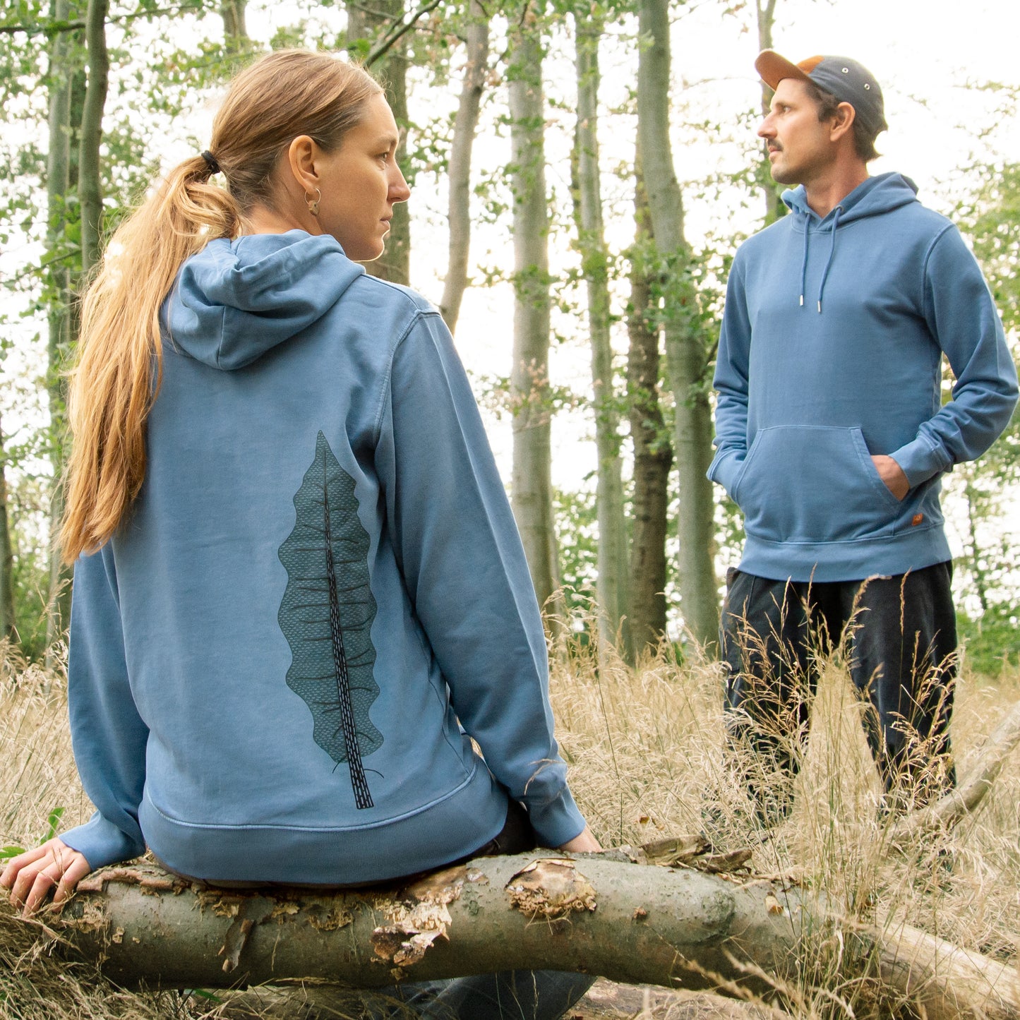 Tanne Hoodie unisex in blau S