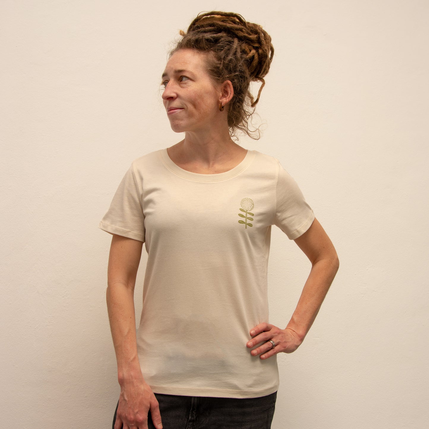 Basic Unique - 2er Pack Damen T-Shirts Blume & Libelle
